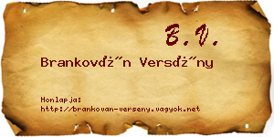 Brankován Versény névjegykártya